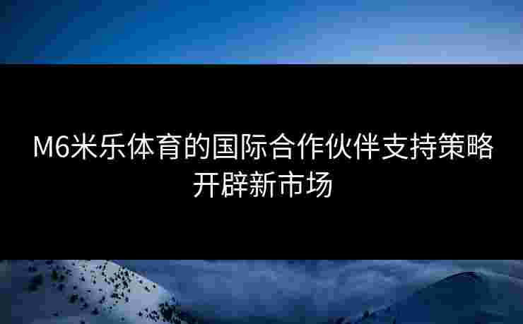 M6米乐体育的国际合作伙伴支持策略开辟新市场