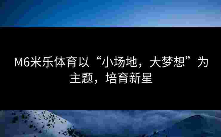 M6米乐体育以“小场地，大梦想”为主题，培育新星