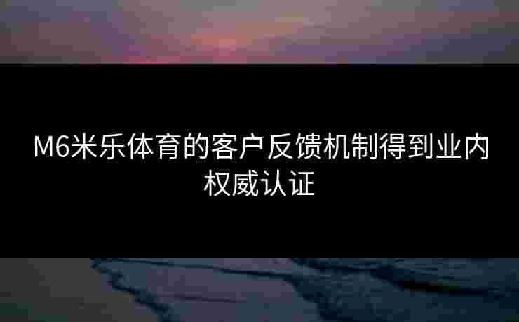 M6米乐体育的客户反馈机制得到业内权威认证